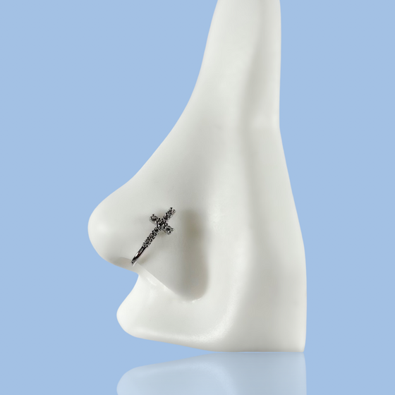 Cross Nose Cuff Silver