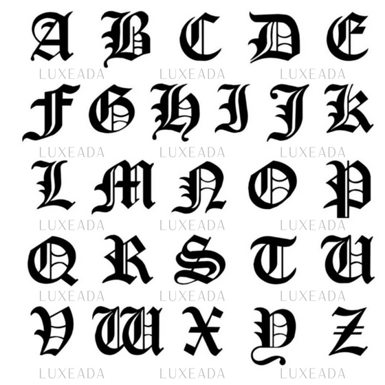 Old English Initial Necklace