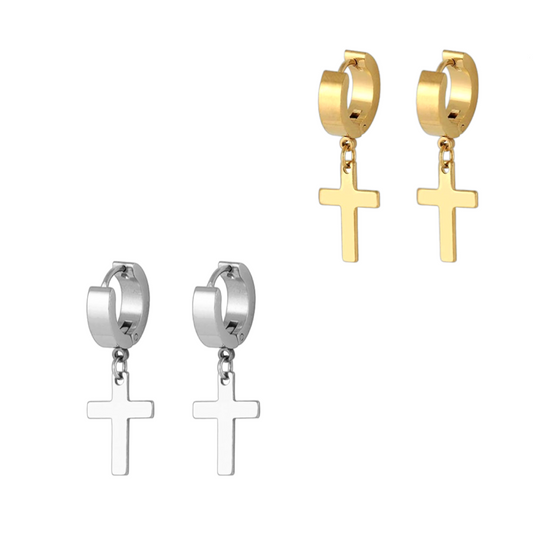 Cross Huggies Gold Silver