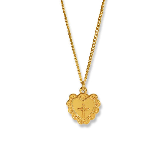 Vintage Heart x Cross Necklace