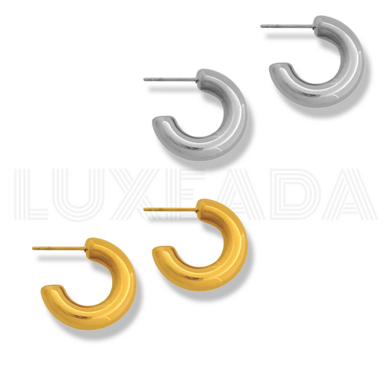 Half Hoop Earrings Gold Silver