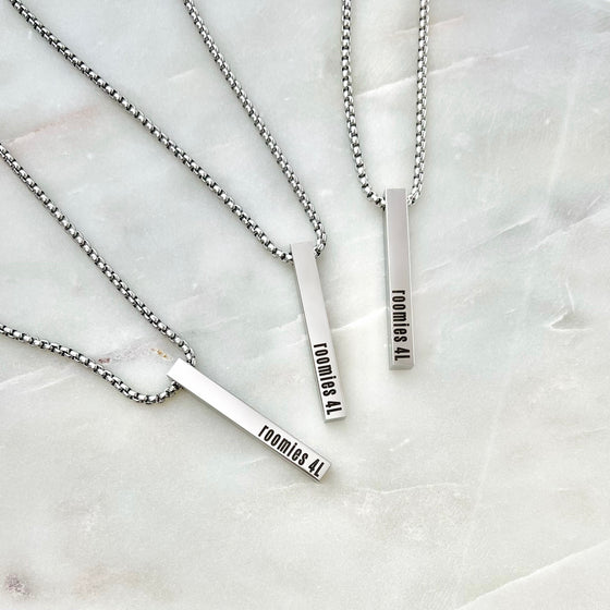 Custom Vertical Bar Pendant Necklace