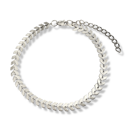 Chevron Anklet Silver