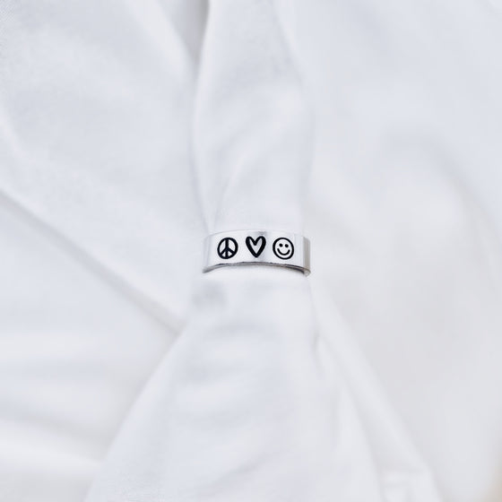 Peace Love Happiness Ring