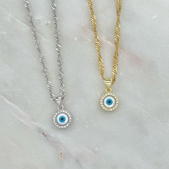 Evil Eye Coin Necklace