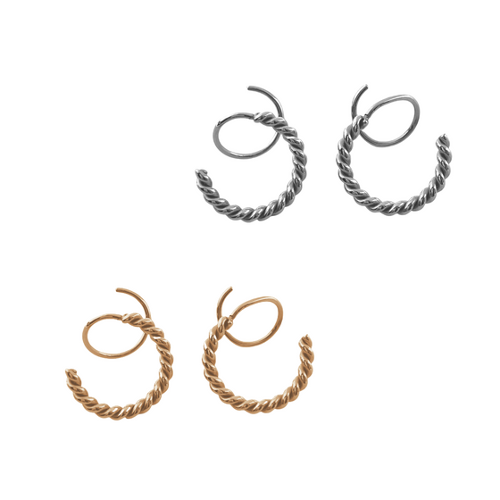 Twisted Faux Double Hoop