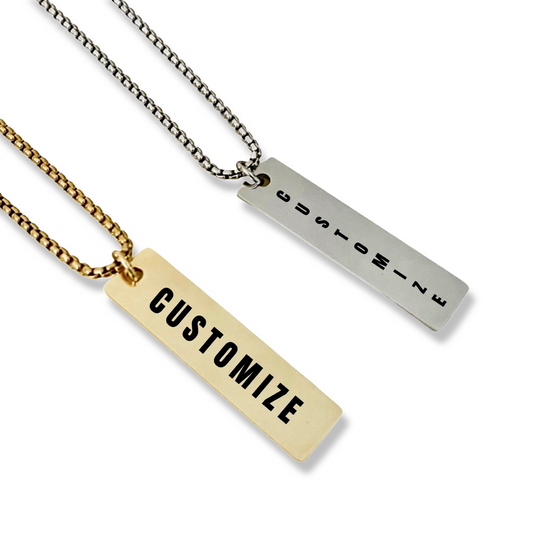 Handwriting Bar Drop Necklace